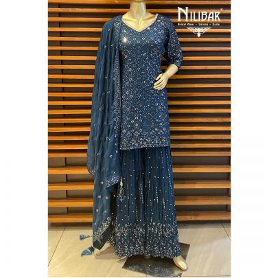 Peacock Georgette Garara Suit