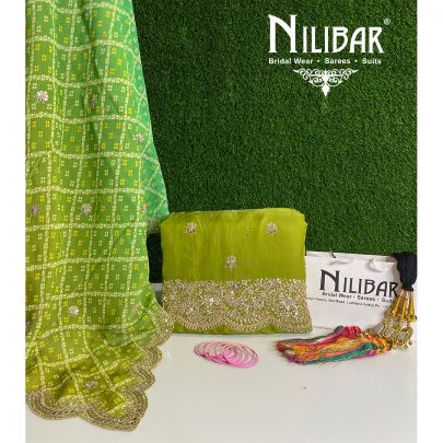 Lilly Pad Green Organza Unstitched Suit