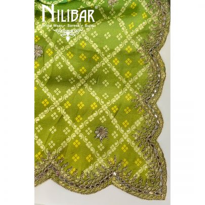 Lilly Pad Green Organza Unstitched Suit