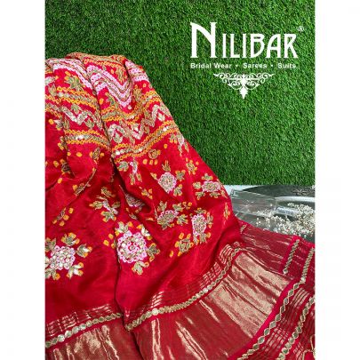 Red Georgette Bandhani Dupatta