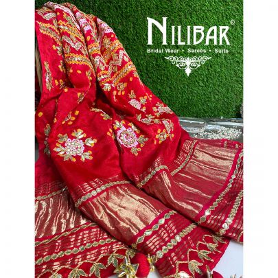 Red Georgette Bandhani Dupatta