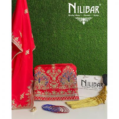 Imperial Red Silk Unstitched Suit