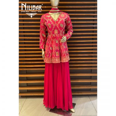Rani Silk and Georgette Pallazzo Suit