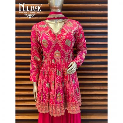 Rani Silk and Georgette Pallazzo Suit