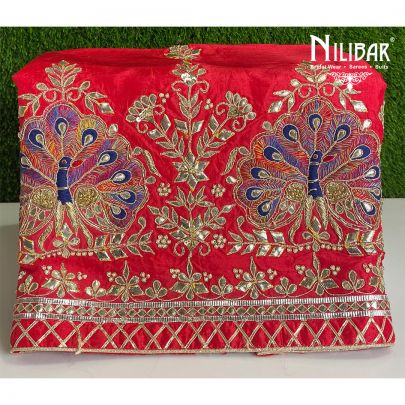 Imperial Red Silk Unstitched Suit