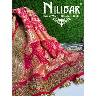 Rose pink Georgette Bandhani Dupatta