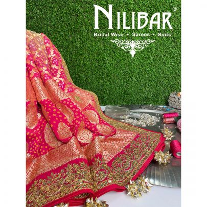 Rose pink Georgette Bandhani Dupatta
