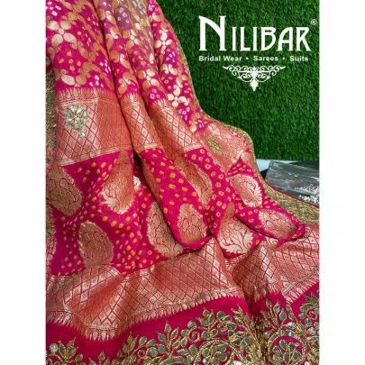 Rose pink Georgette Bandhani Dupatta
