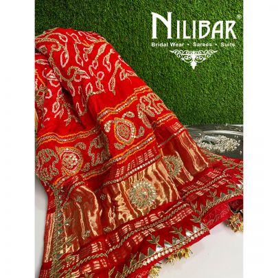 Red Georgette Bandhani Dupatta