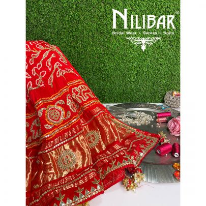 Red Georgette Bandhani Dupatta