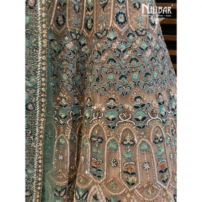 Dark Green Net Lehenga