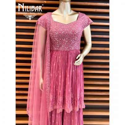 Onion Georgette Sharara Suit