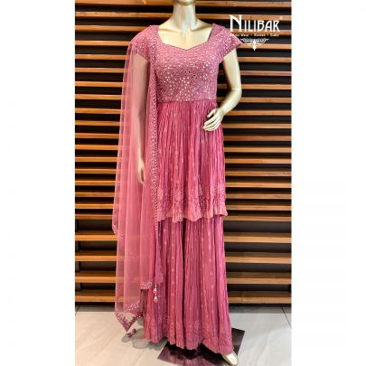 Onion Georgette Sharara Suit