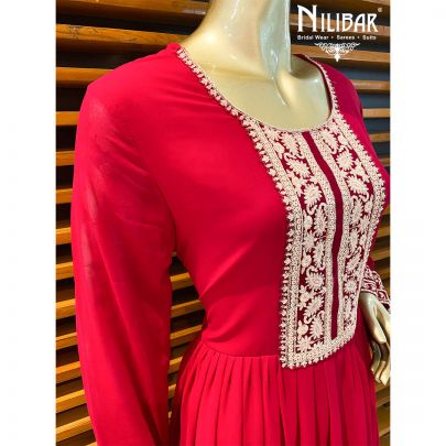 Ruby Pink Georgette Anarkali Suit