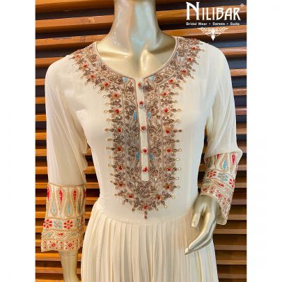 Egg Shell Cream Georgette Anarkali