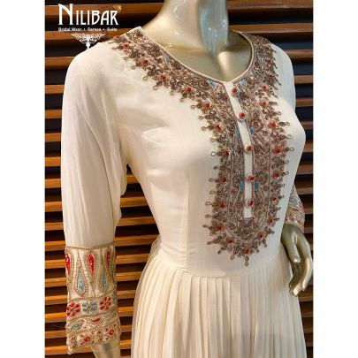 Egg Shell Cream Georgette Anarkali