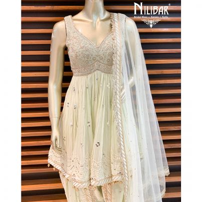Celery Ice green Georgette Dhoti Suit