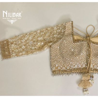 Cream Beige Net Blouse