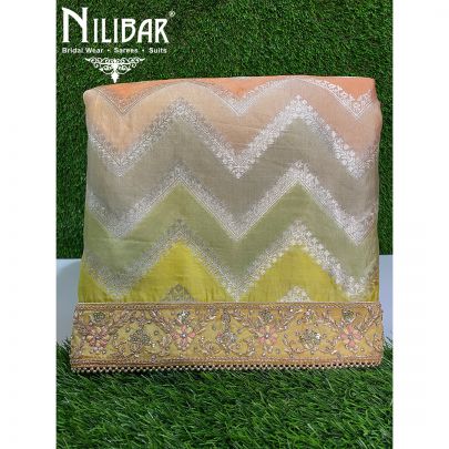 Multicolor Silk Unstitched Suit 