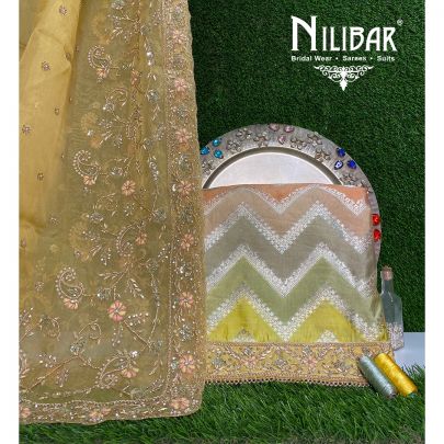 Multicolor Silk Unstitched Suit 