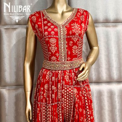 Red Georgette Jumpsuit