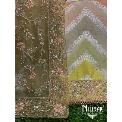 Multicolor Silk Unstitched Suit 