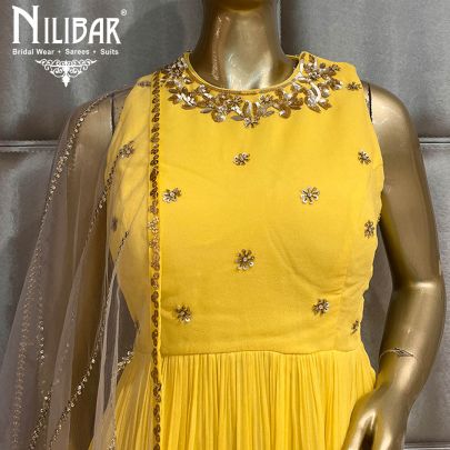 Butter Scotch Georgette Peplum Dhoti Suit