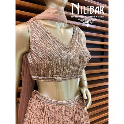 Coral Gold Net Beautiful Lehenga