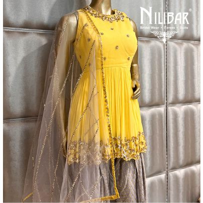 Butter Scotch Georgette Peplum Dhoti Suit