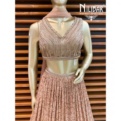 Coral Gold Net Beautiful Lehenga