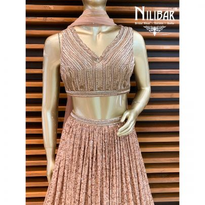 Coral Gold Net Beautiful Lehenga