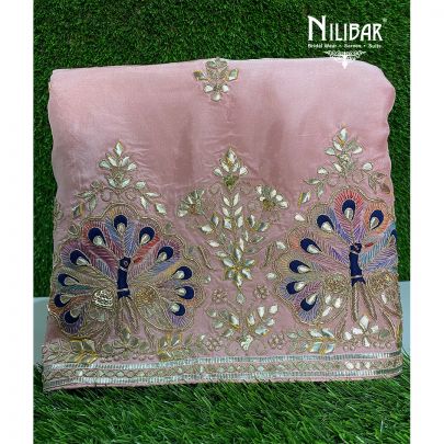 Baby Pink Georgette Unstitched Suit