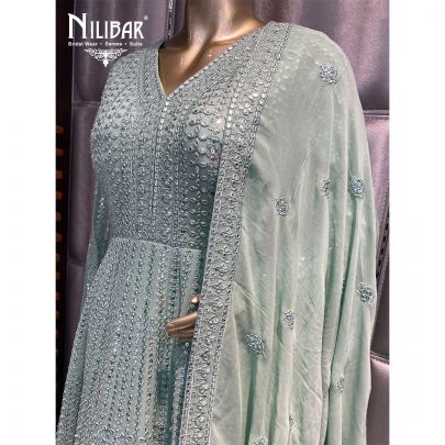  Tea Green Georgette Anarkali 