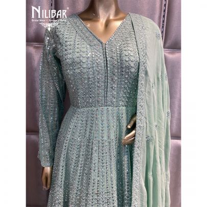  Tea Green Georgette Anarkali 