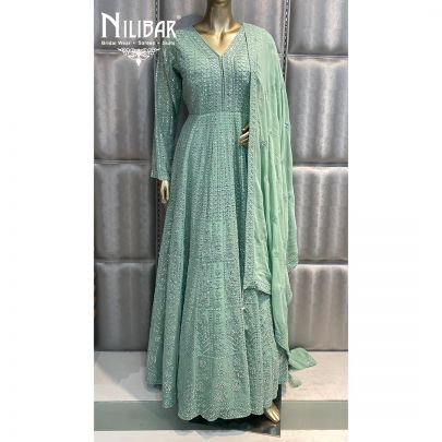  Tea Green Georgette Anarkali 