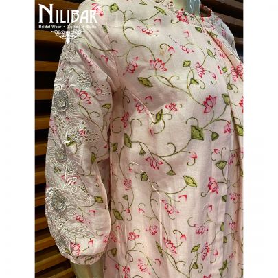 Ice Pink Cotton Kurta Set