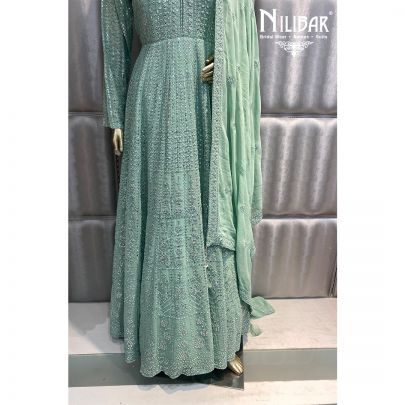  Tea Green Georgette Anarkali 