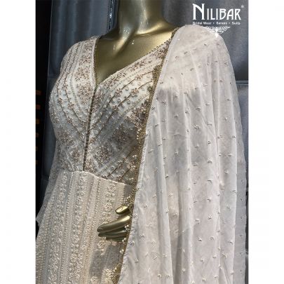 Cream Georgette Anarkali