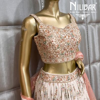 White Georgette Lehenga