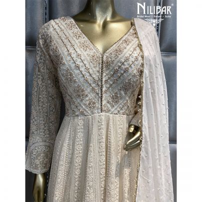 Cream Georgette Anarkali