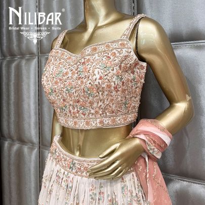 White Georgette Lehenga