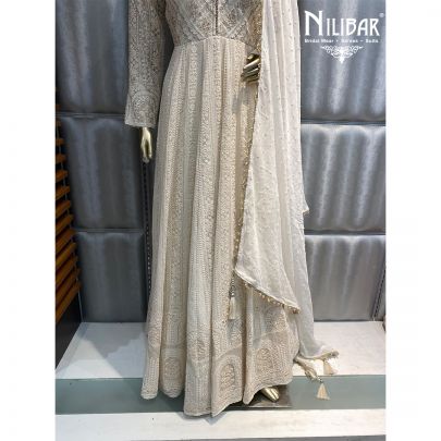 Cream Georgette Anarkali