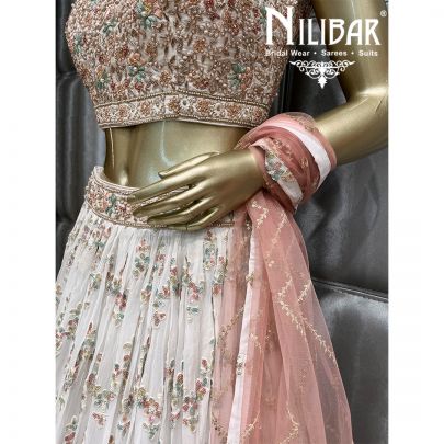 White Georgette Lehenga