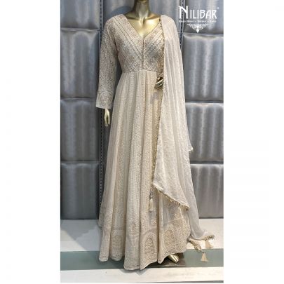 Cream Georgette Anarkali