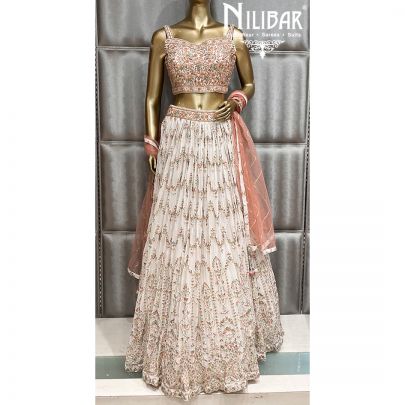 White Georgette Lehenga