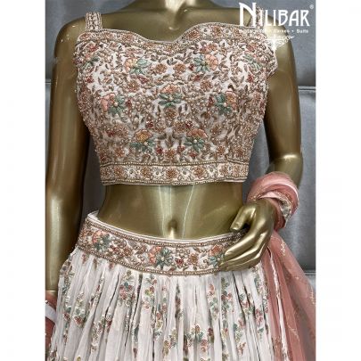 White Georgette Lehenga