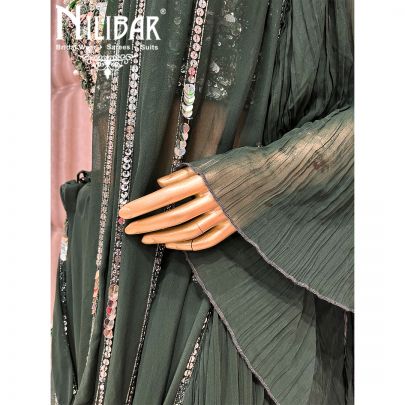 Bottle Green Georgette Sharara Suit