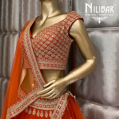 orange Georgette Lehenga