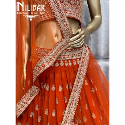 orange Georgette Lehenga