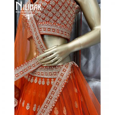 orange Georgette Lehenga